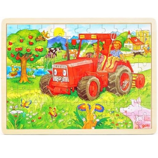 Drevené puzzle Traktor
